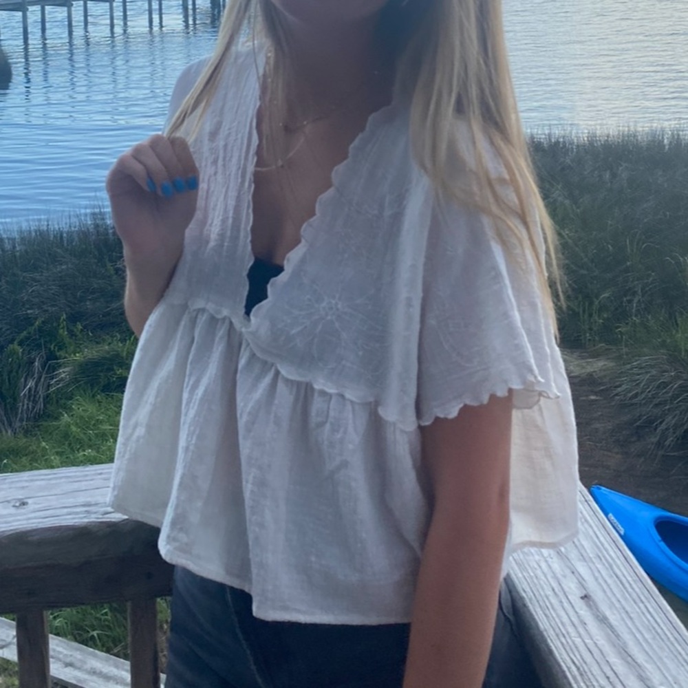 Zara Cream Textured Blouse